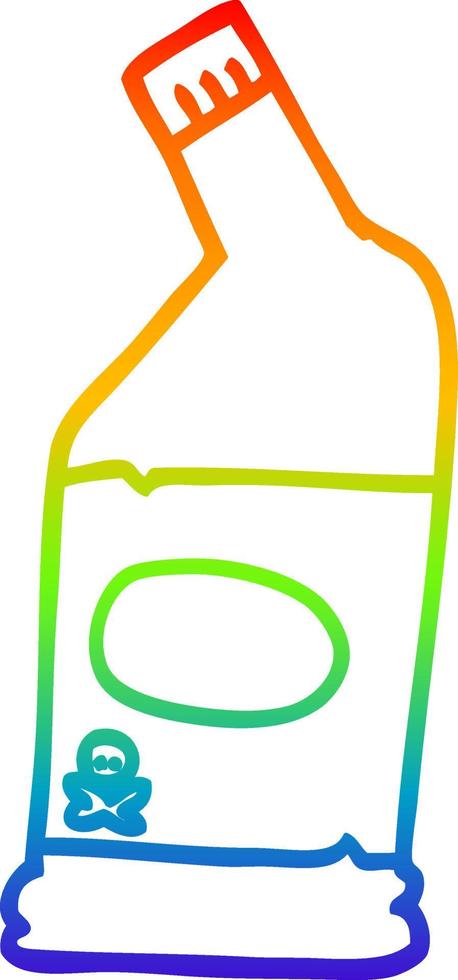 rainbow gradient line drawing cartoon bleach cleaner vector