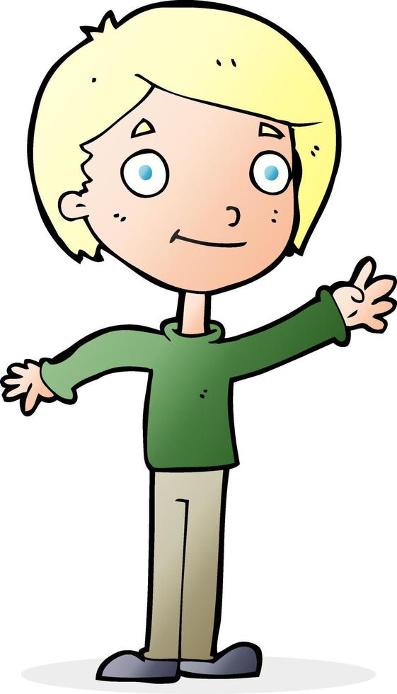 cartoon happy boy vector