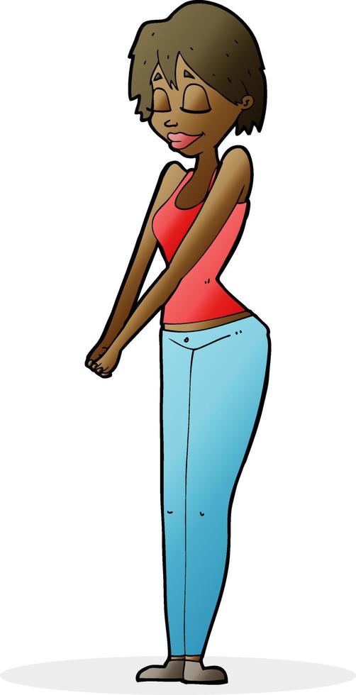cartoon content woman vector