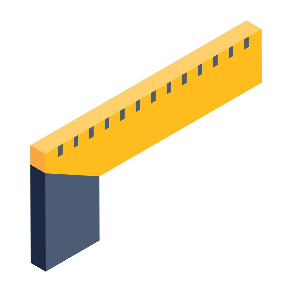 L scale icon designed in 3d style vector