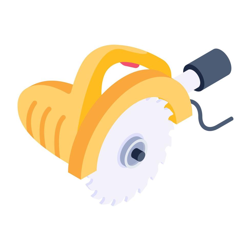 Circular saw icon in isometric style vector