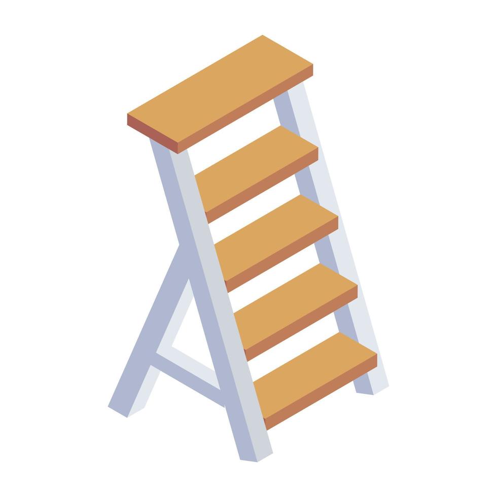 Get this customizable isometric icon of stepladder vector
