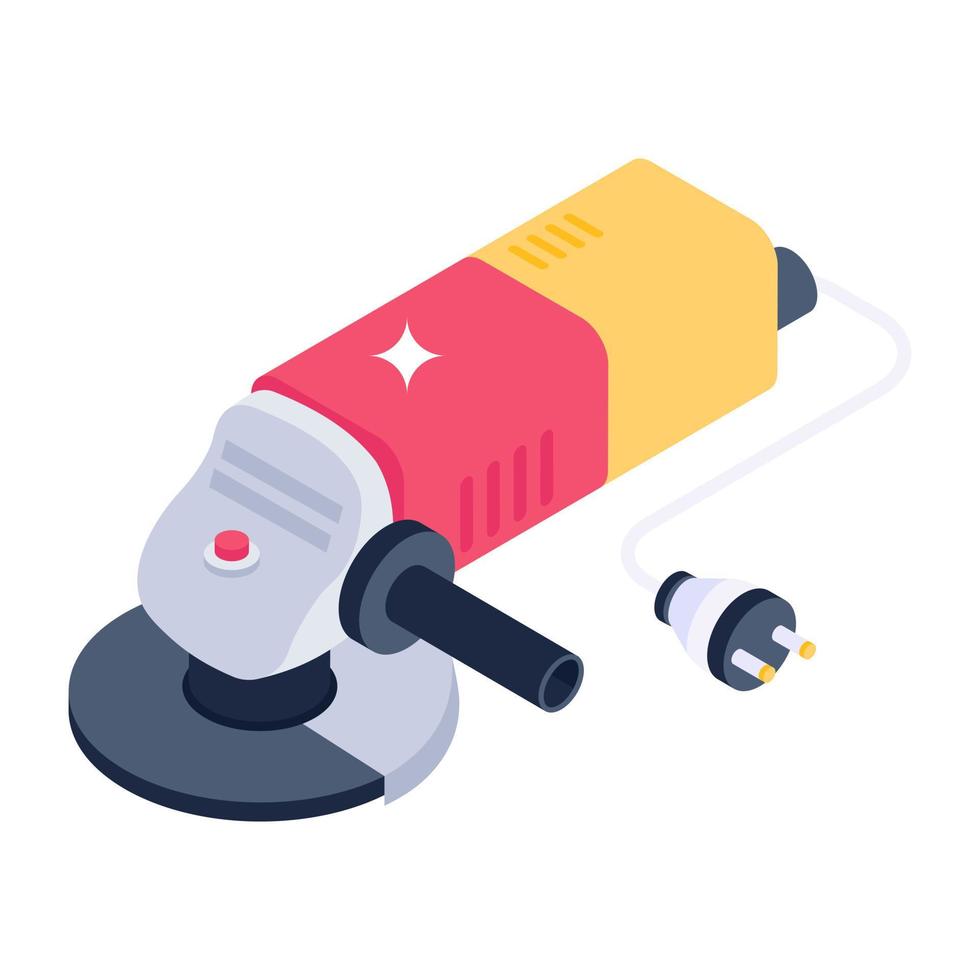Download isometric icon of construction grinder vector
