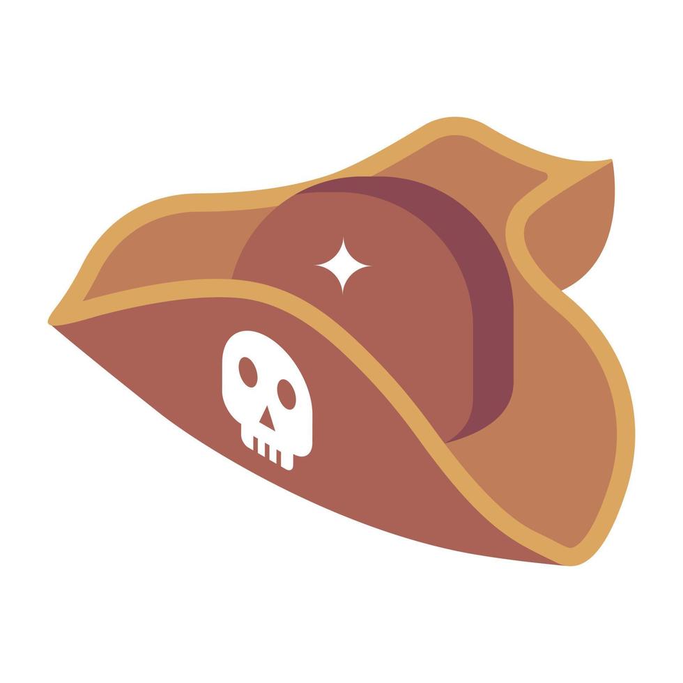 A pirate hat modern isometric icon vector