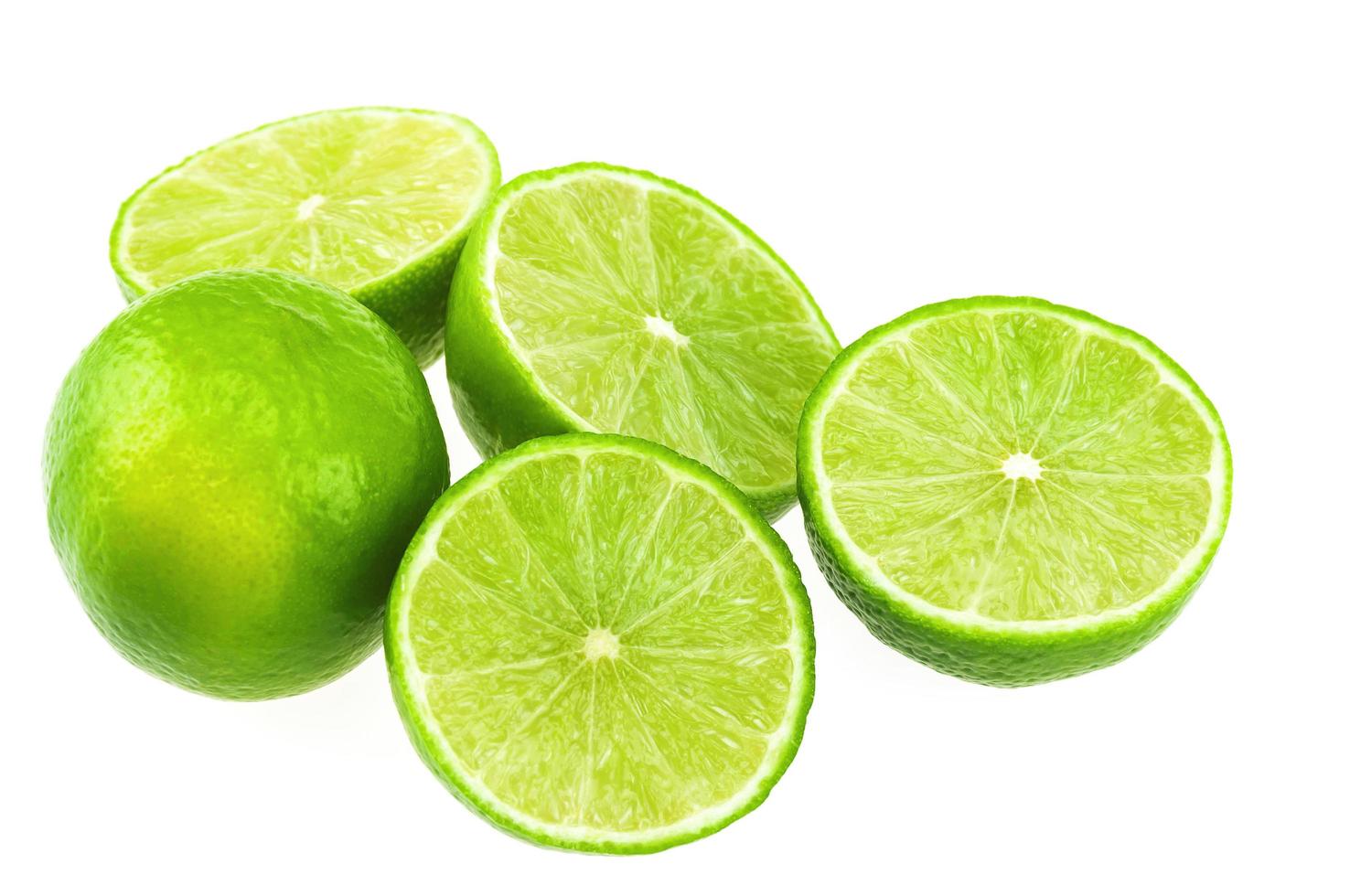 Green lemon isolated over white photo