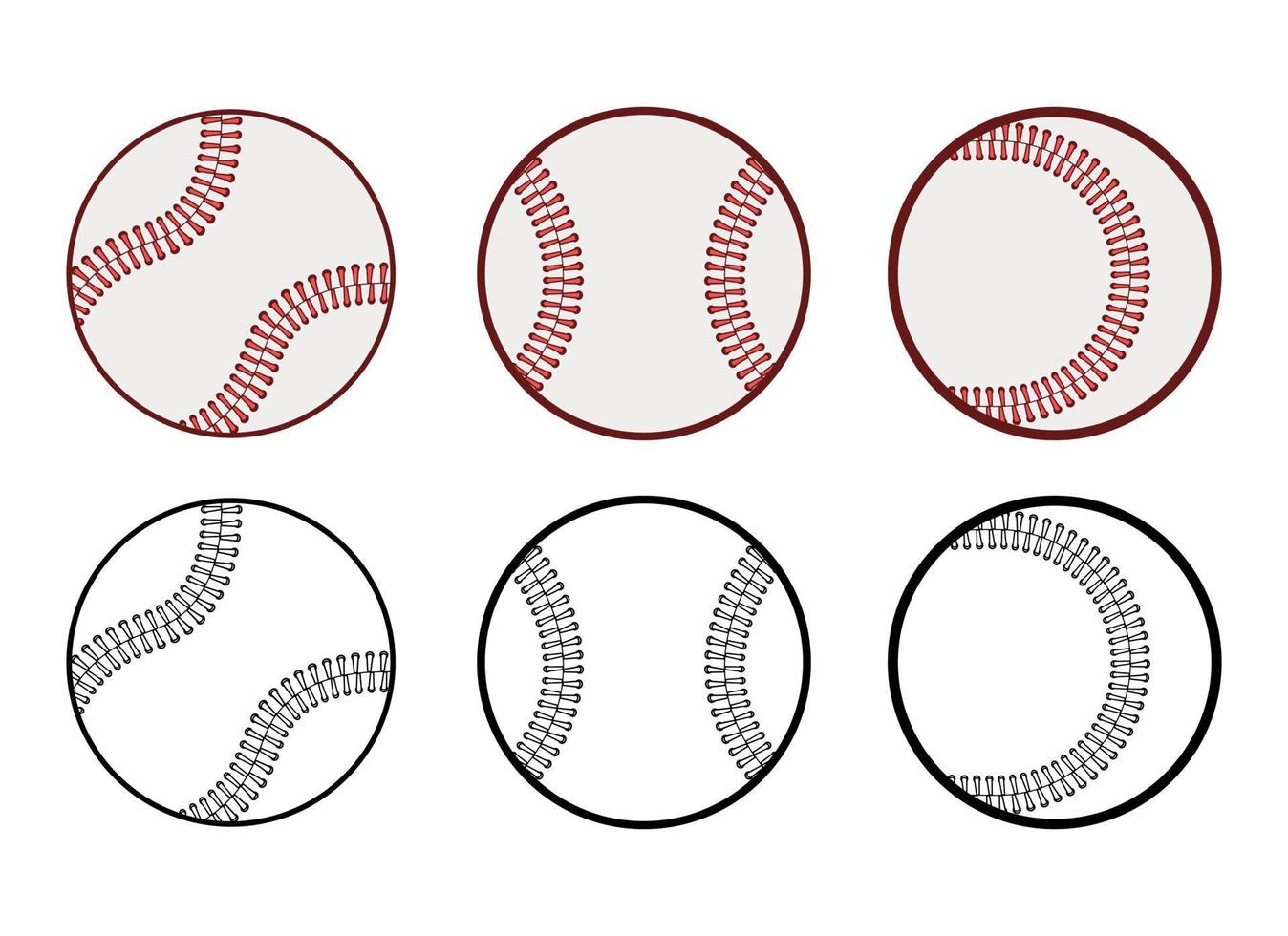 ilustración de diseño de vector de béisbol aislado sobre fondo blanco