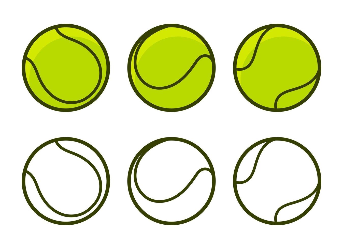 ilustración de diseño de vector de pelota de tenis aislado sobre fondo blanco