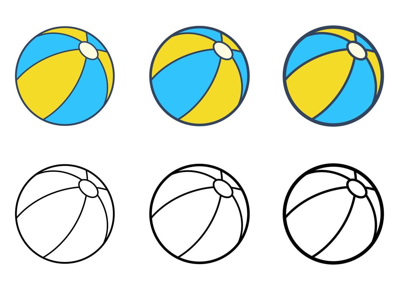 Ilustración de diseño de vector de pelota de playa aislada sobre fondo blanco