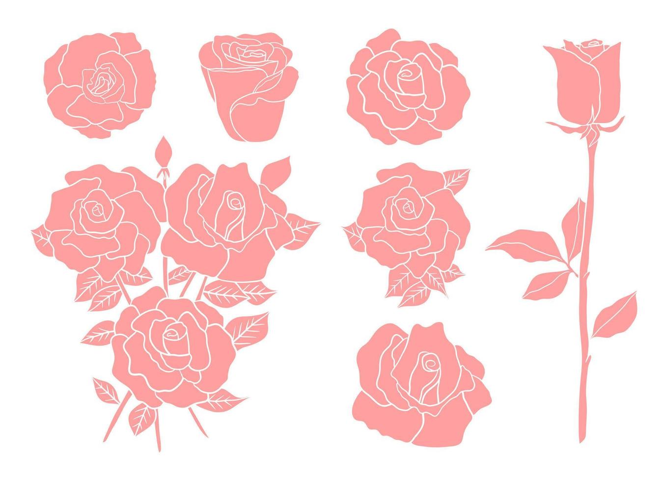Roses vector design illustration isolated on white background