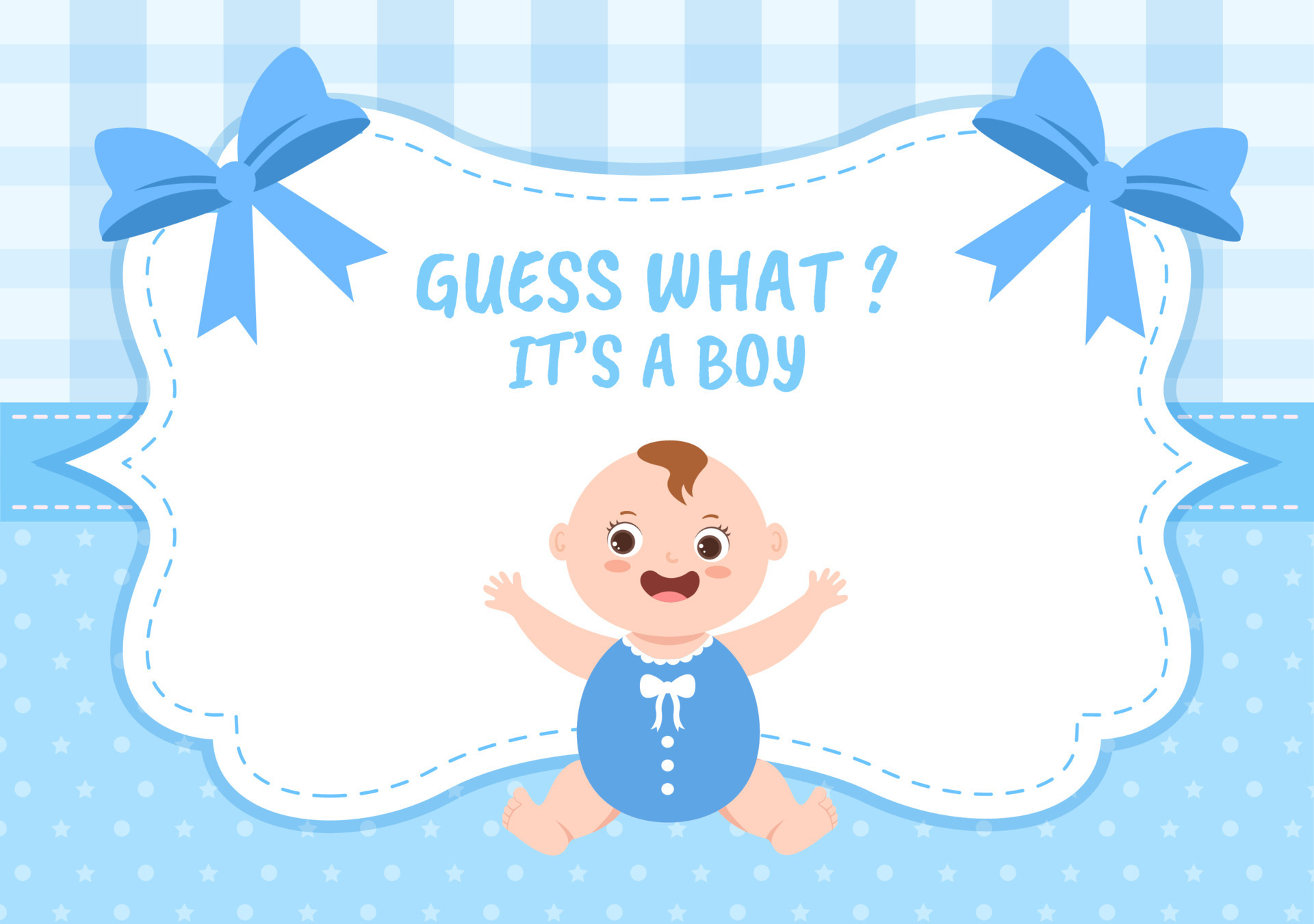 Birth Photo is it a Boy with a Baby Image and Blue Color Background