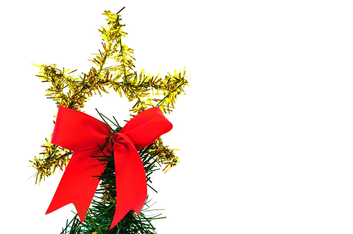 Christmas decorating objects over white background photo