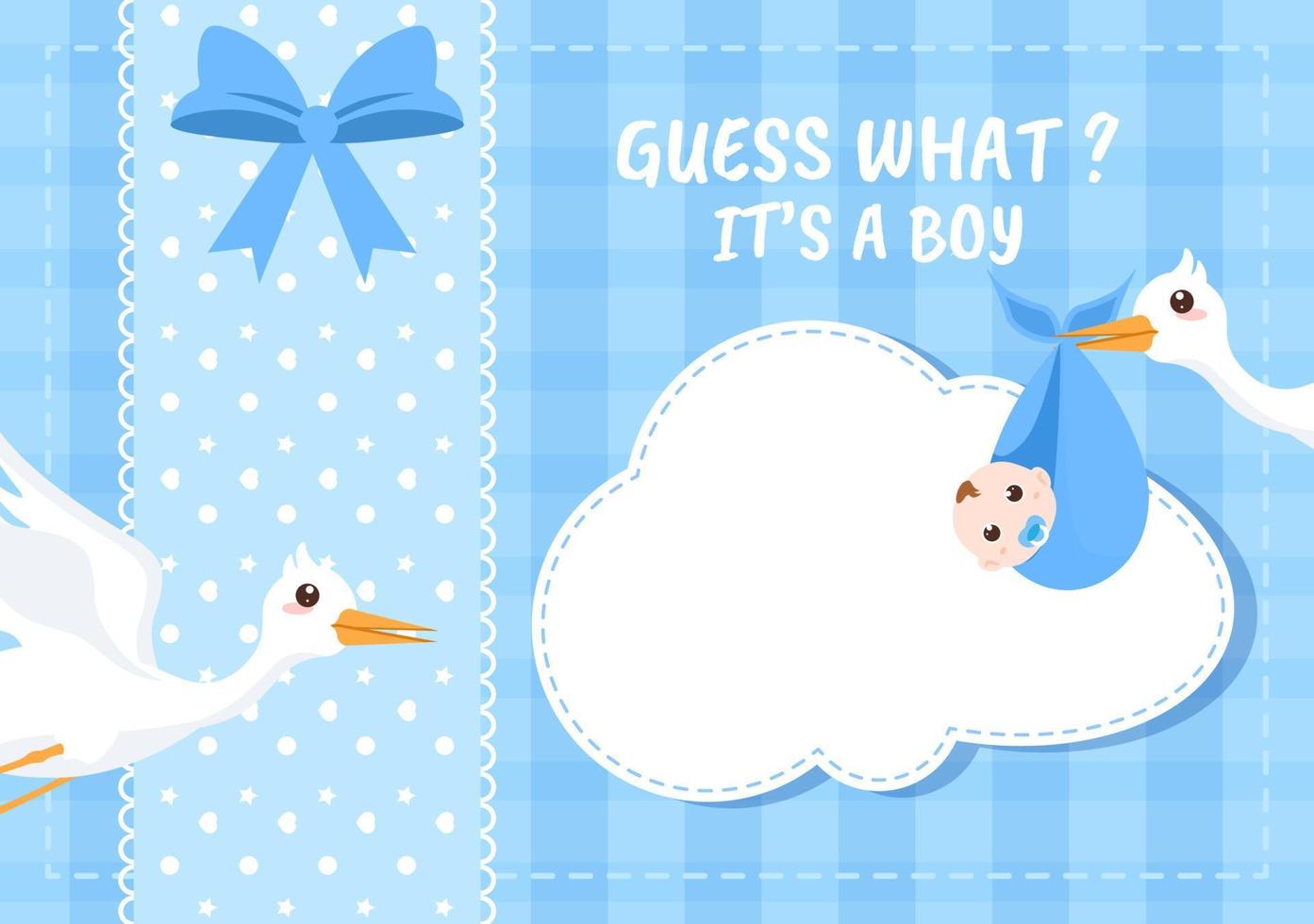 Birth Photo is it a Boy with a Baby Image and Blue Color Background Cartoon Illustration for Greeting Card or Signboard vector