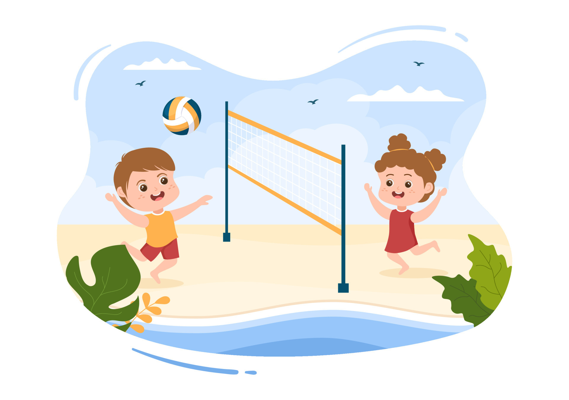 Beach Volleyball Player on the Attack for Sport Competition Series Outdoor in Cute Kids Flat Cartoon Illustration 8414633 Vector Art at Vecteezy Beach Volleyball Player on the Attack for Sport Competition Series Outdoor in Cute Kids Flat Cartoon Illustration 8414633 Vector Art at Vecteezy