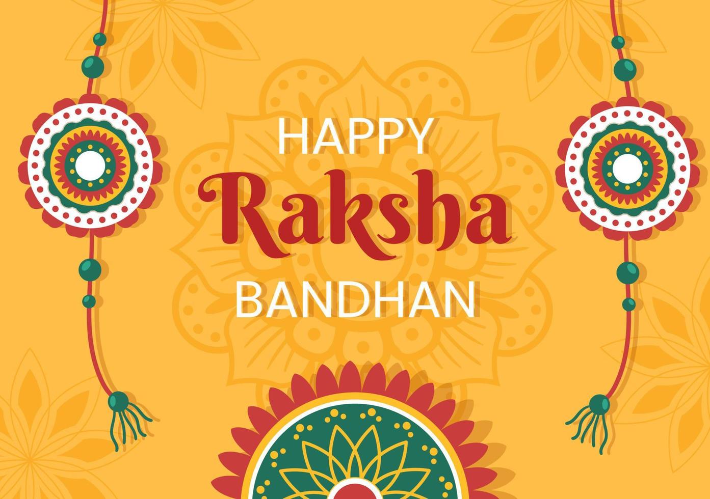 Happy Raksha Bandhan Cartoon Illustration with Sister Tying Rakhi on Her Brothers Wrist to Signify Bond of Love in Indian Festival Celebration vector