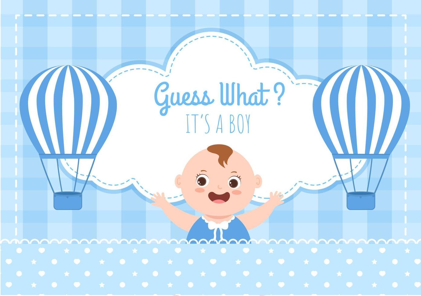 Birth Photo is it a Boy with a Baby Image and Blue Color Background Cartoon Illustration for Greeting Card or Signboard vector