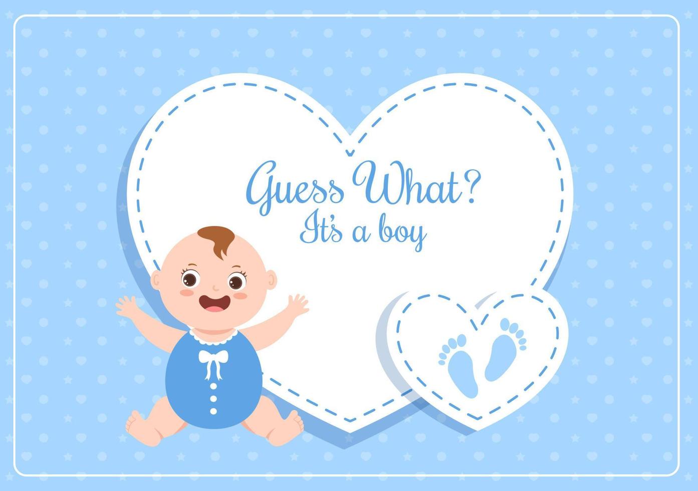 Birth Photo is it a Boy with a Baby Image and Blue Color Background Cartoon Illustration for Greeting Card or Signboard vector