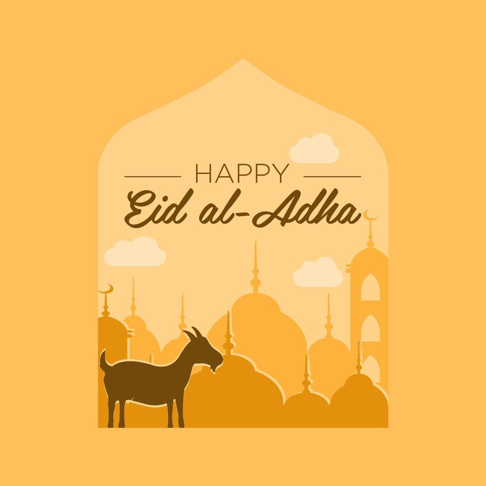 Eid adha Islamic festive card design vector