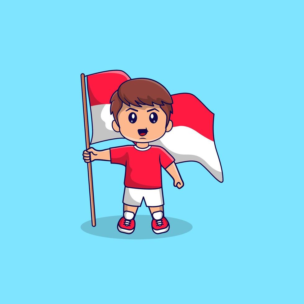 linda mascota del día de la independencia de indonesia 17 de agosto vector