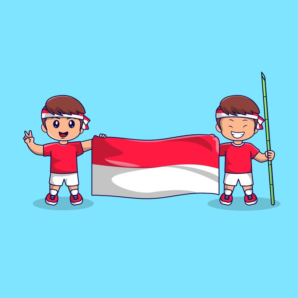 linda mascota del día de la independencia de indonesia 17 de agosto vector