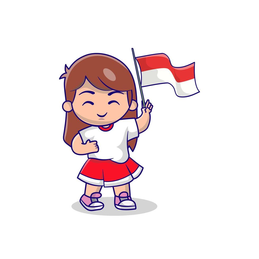 linda mascota del día de la independencia de indonesia 17 de agosto vector