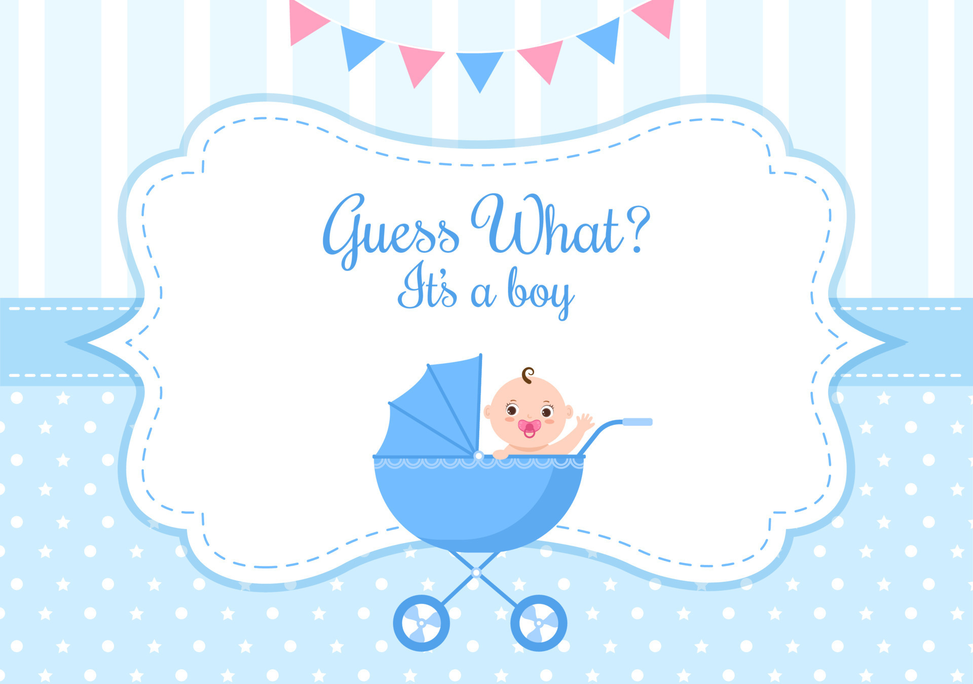 Birth Photo is it a Boy with a Baby Image and Blue Color Background