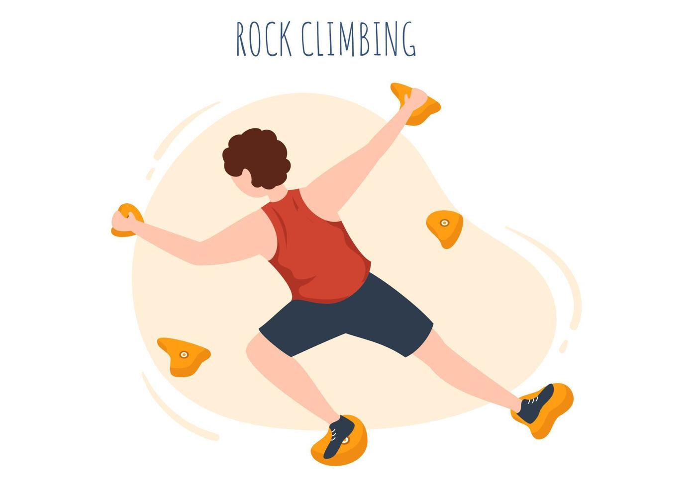 escalada en roca con escalador sube la pared de deportistas extremos y deportistas en ilustración de fondo de dibujos animados planos vector