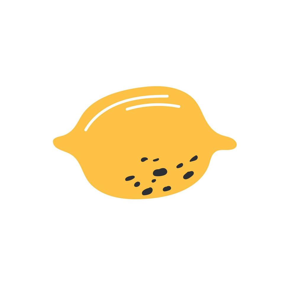logotipo de limón amarillo sobre fondo aislado. estilo de diseño dibujado a mano. vector