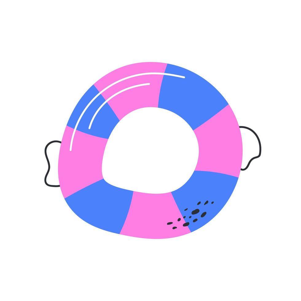 Life buoy doodle. Vector hand drawn illustration for sos assistance