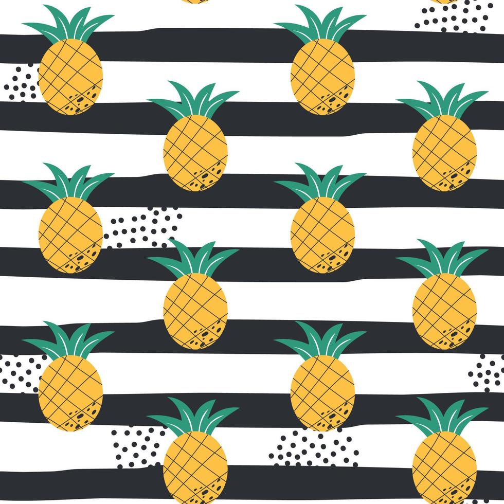 Vector seamless summer pattern with pineapples
