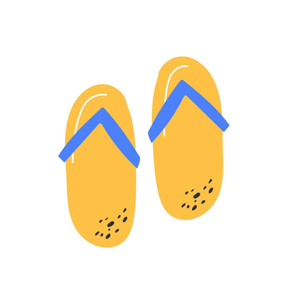 zapatillas dibujadas a mano. chanclas de ilustración vectorial para verano, playa, vacaciones vector