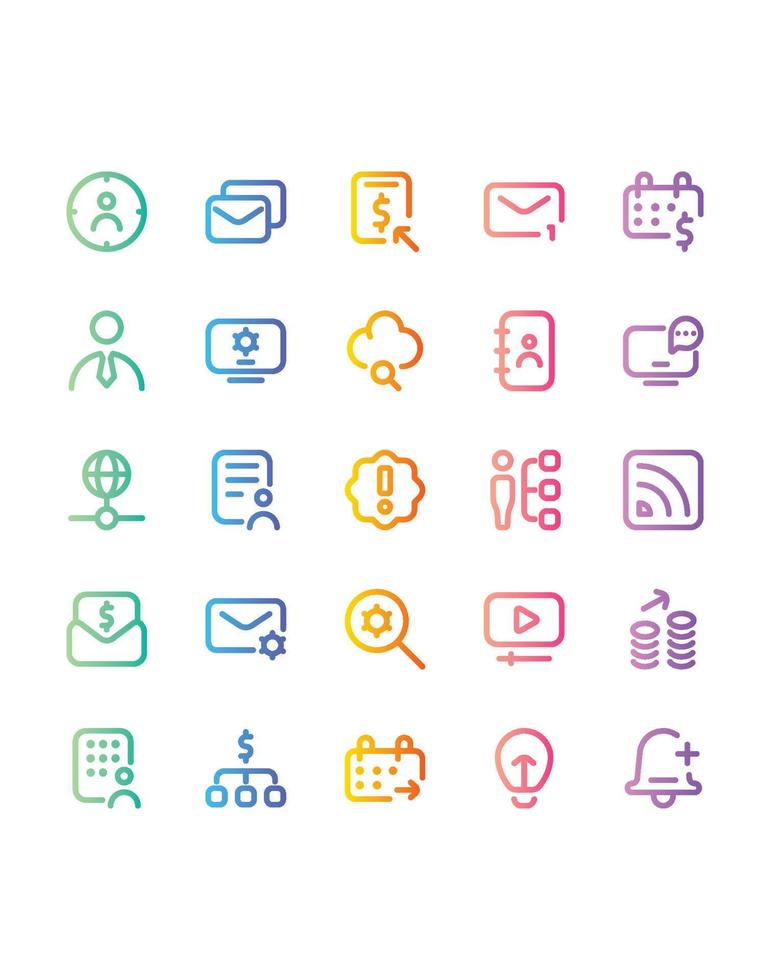 Business marketing Icon Set 30 isolated on white background vector