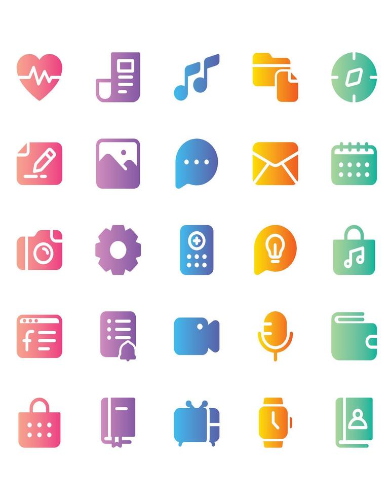 conjunto de iconos de pantalla de inicio 30 aislado sobre fondo blanco vector