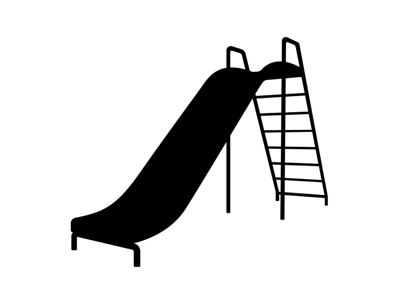 silueta del tobogán del patio de juegos, ilustración del icono de la zona de juegos para niños. vector