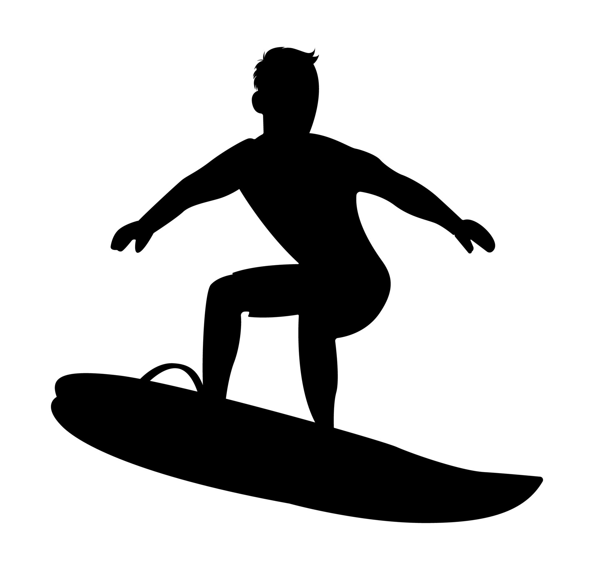 surfing Men silhouette, surfer boy on the board Illustration. 8415255 ...