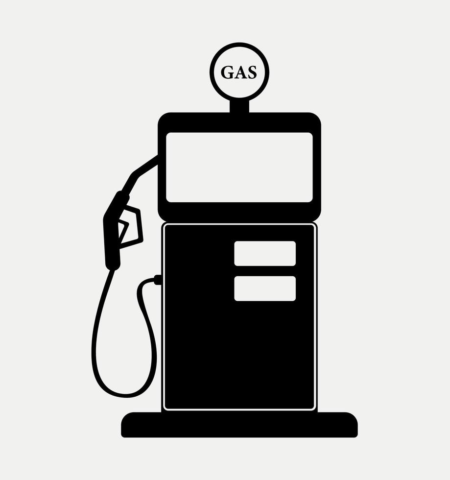 Gas Station Pump Silhouette, Oil Gasoline Petrol Bowsers Illustration. vector