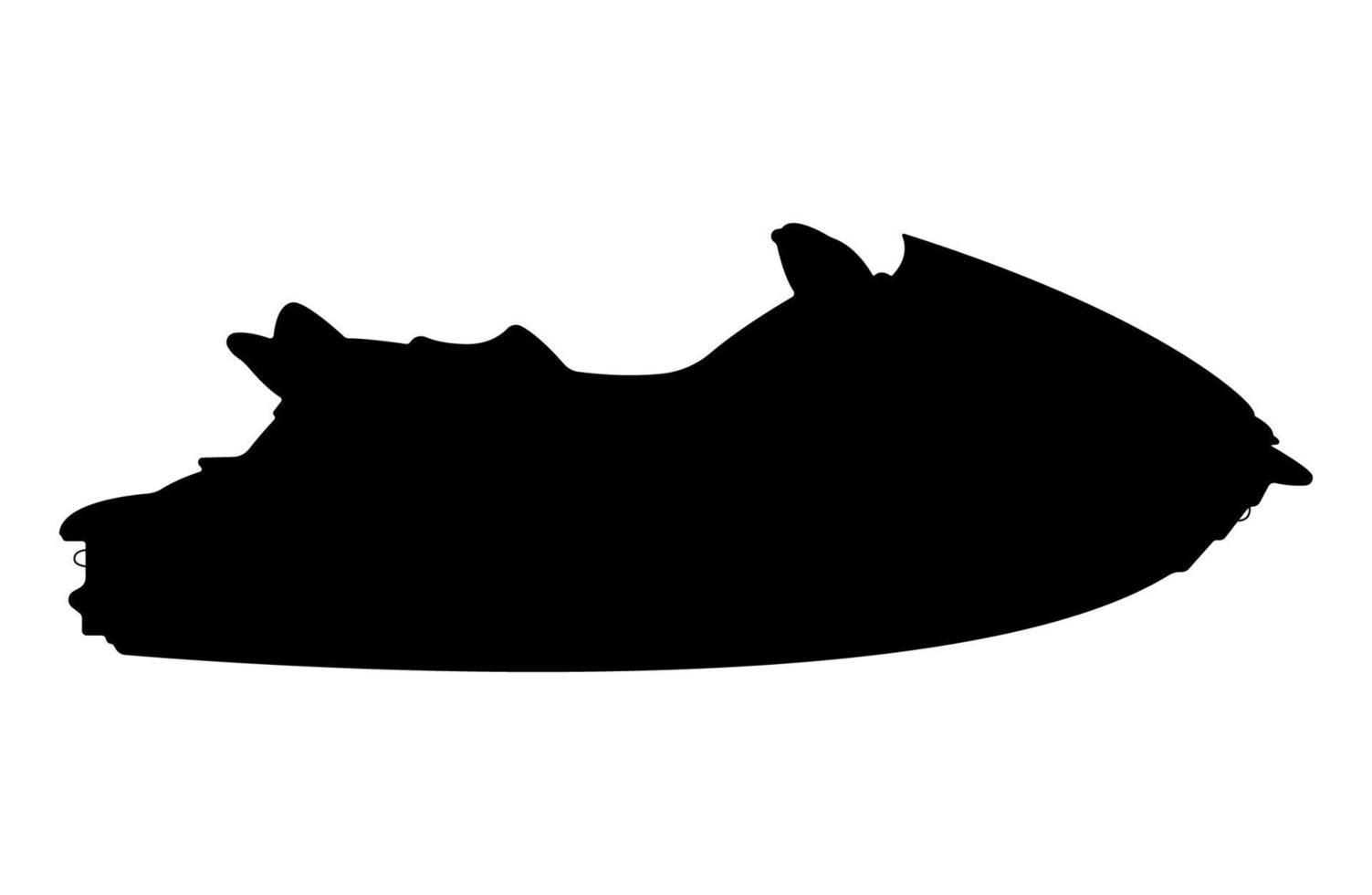 Jet ski, water scooter Silhouette, personal watercraft Illustration. vector