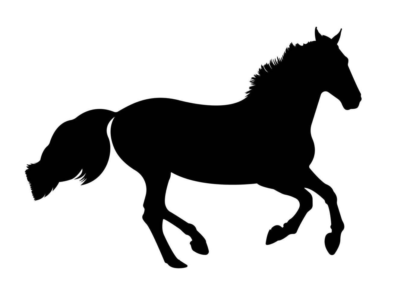 ilustración de silueta de animal de caballo corriendo. vector