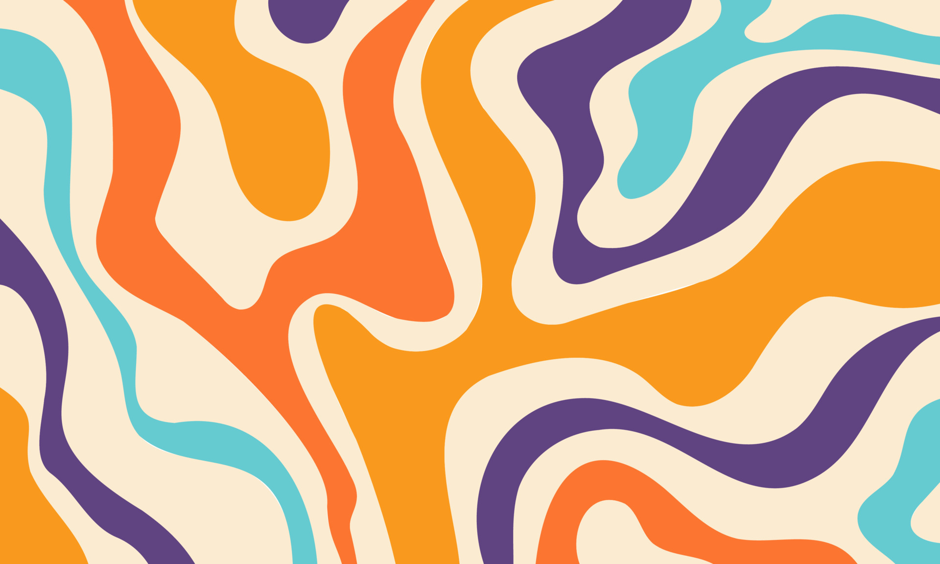 Abstract hand drawn psychedelic groovy background. Retro wavy vector ...