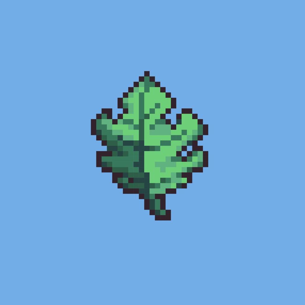 Fully editable pixel art vector illustration leaf for game development