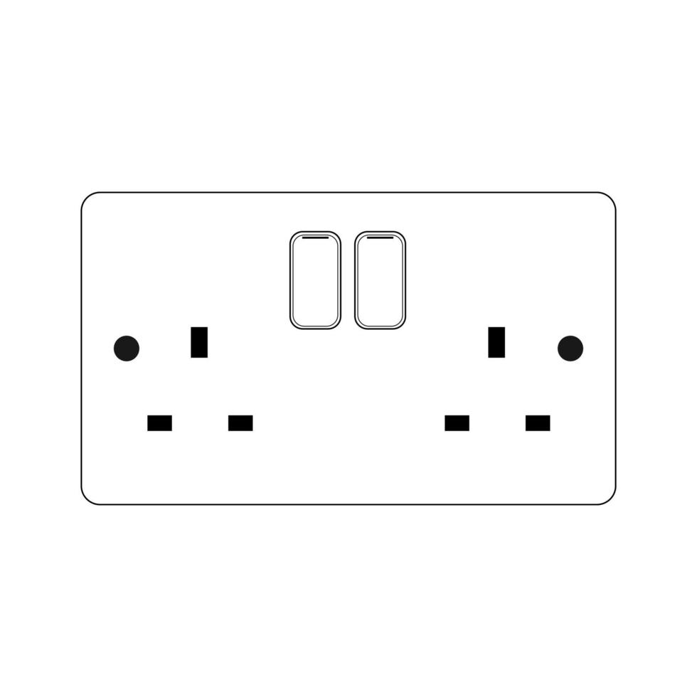 Power plug Socket Outlet type g with switch vector