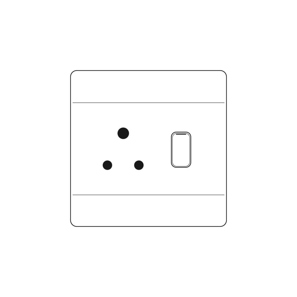 Power plug Socket Outlet type M with switch vector