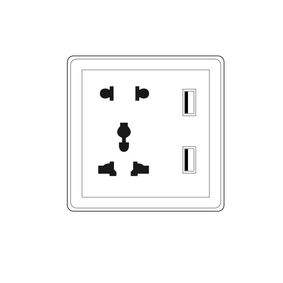 Enchufe de interruptor de pared múltiple de 2 vías tipo 86 con enchufe de 2  puertos usb 8415411 Vector en Vecteezy