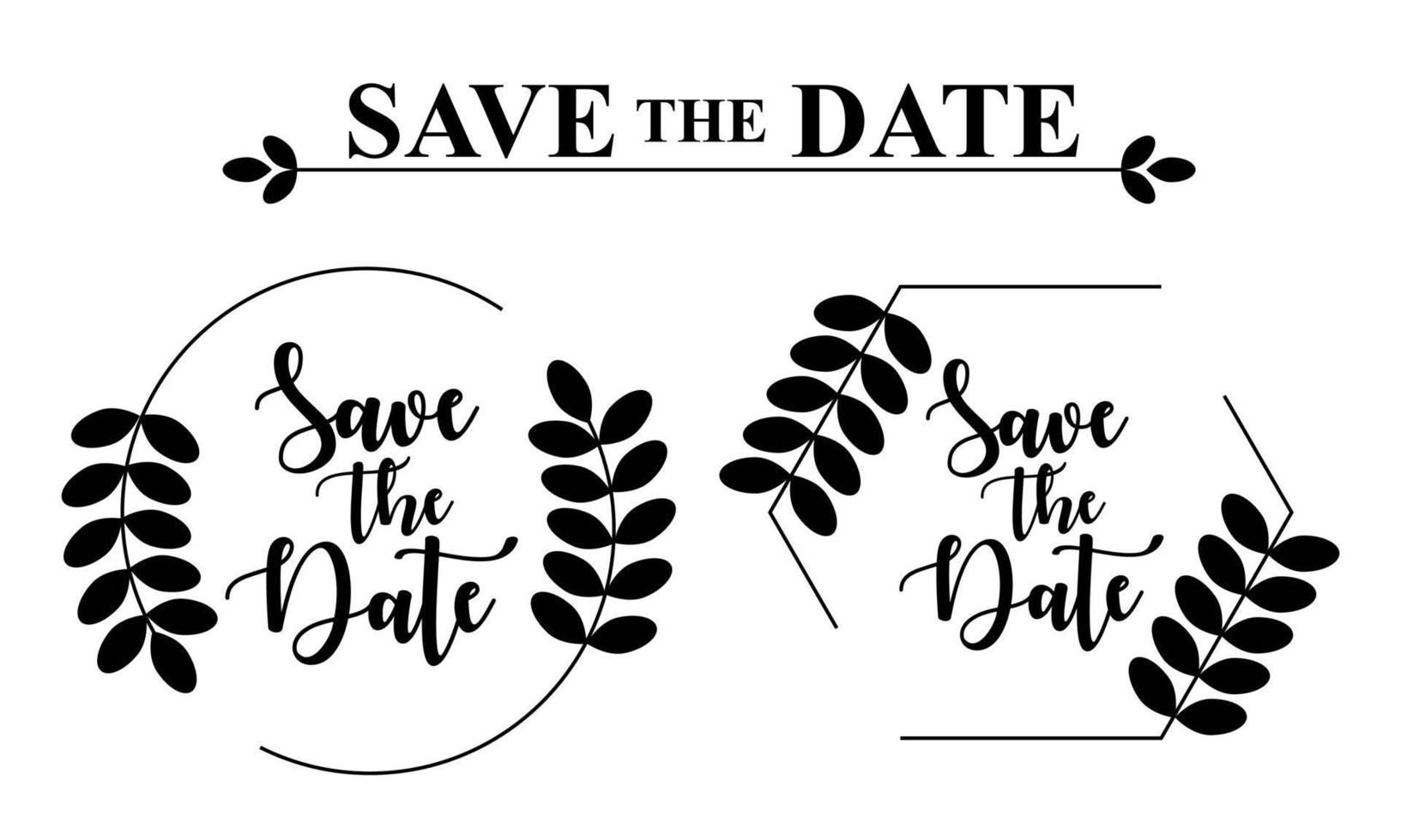 Lettering Wedding Greeting Collection vector