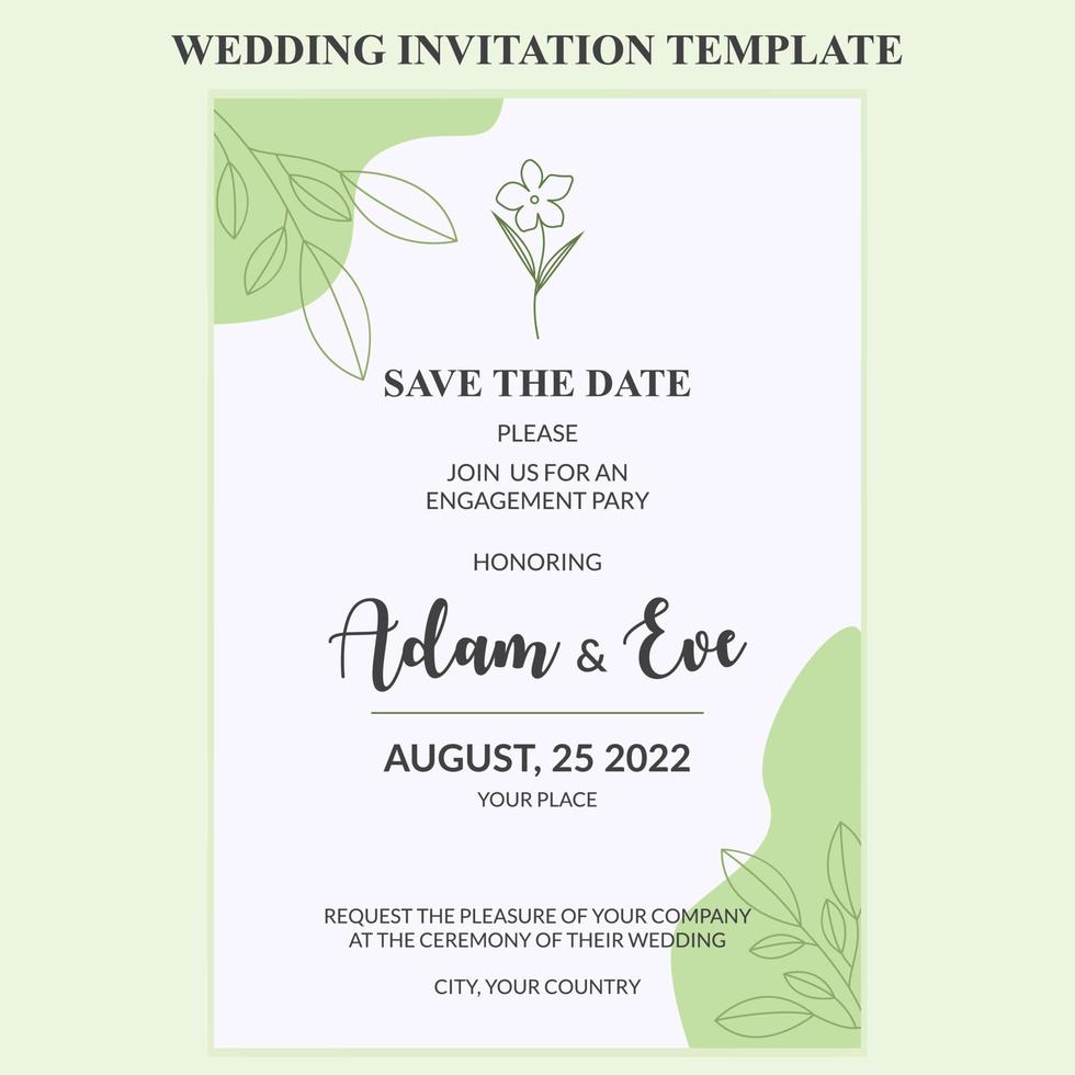 Wedding Invitation Design Template vector
