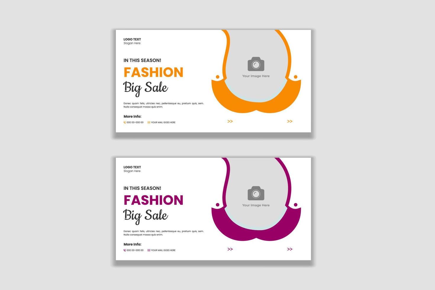 Fashion big sale social media posts and web banner template vector