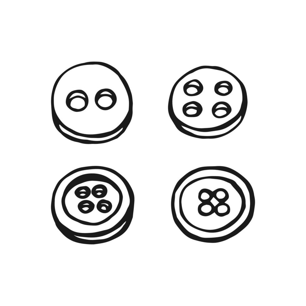 Set of button for sewing. Hand drawn illustration converted to vector. vector