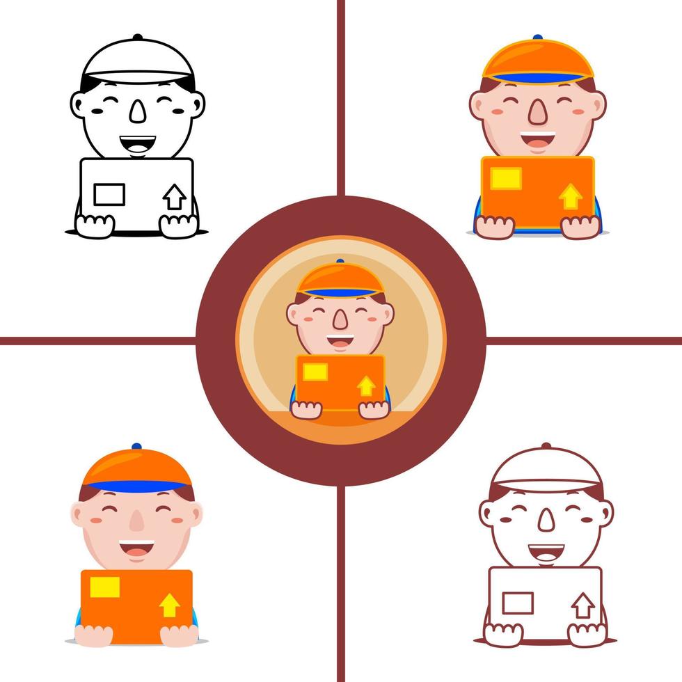 profesión de mensajero en estilo de diseño plano vector