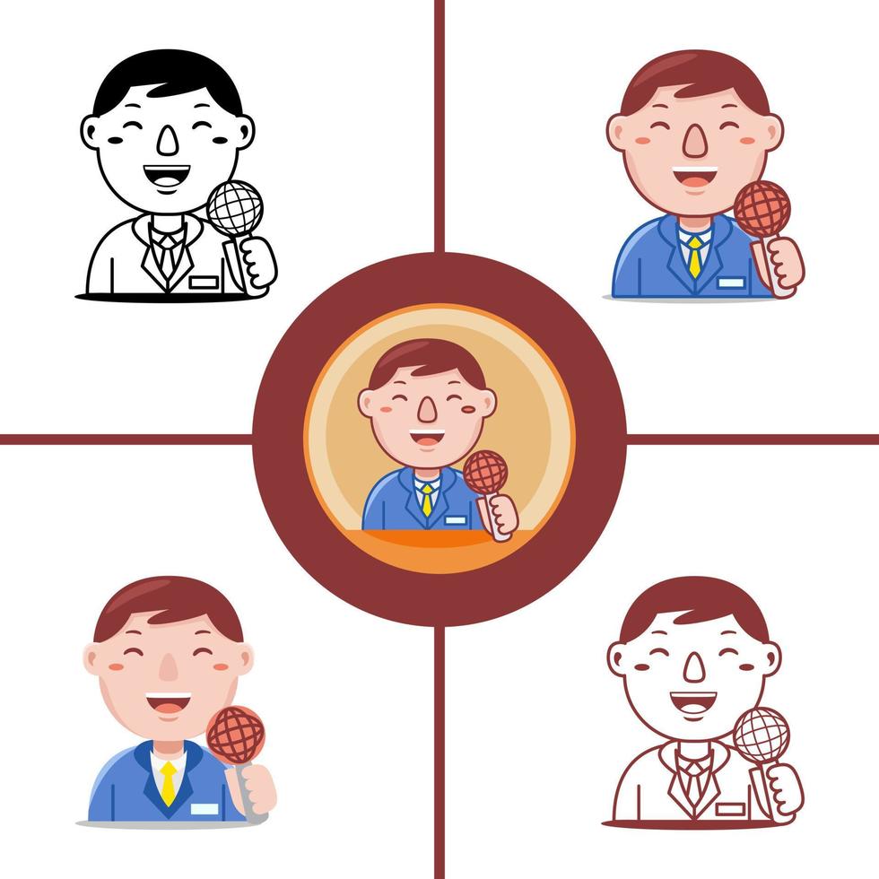 Reporter profession in flat design style vector