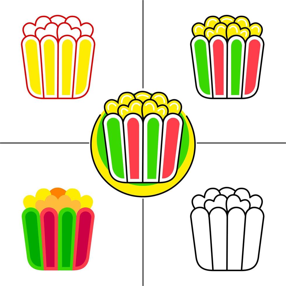 palomitas de maíz en estilo de diseño plano vector