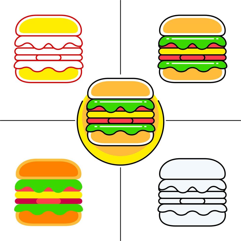 burger in flat design style vector